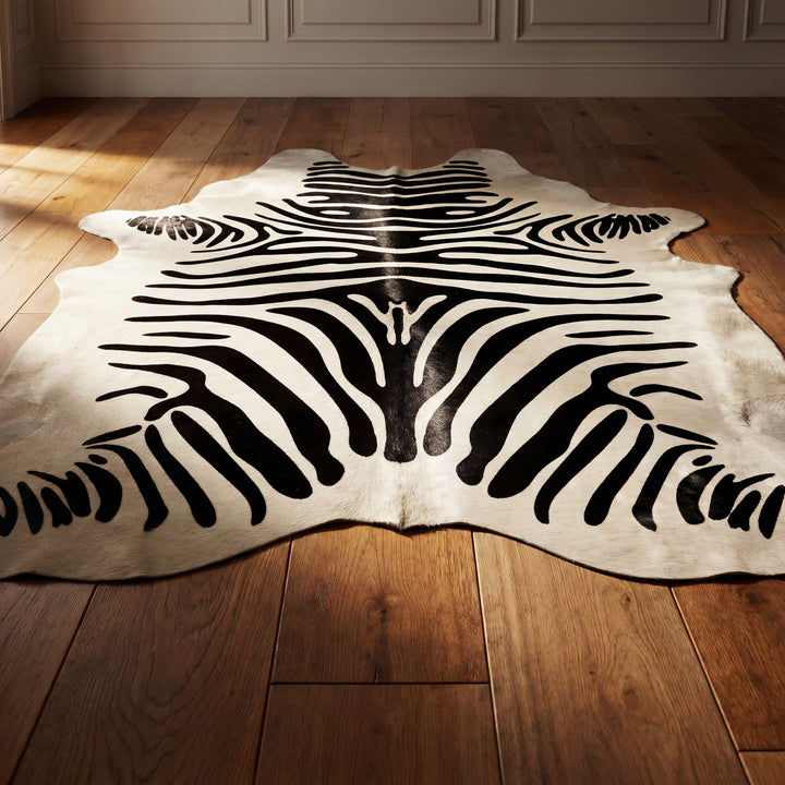 White Zebra Brazilian Cowhide Rug