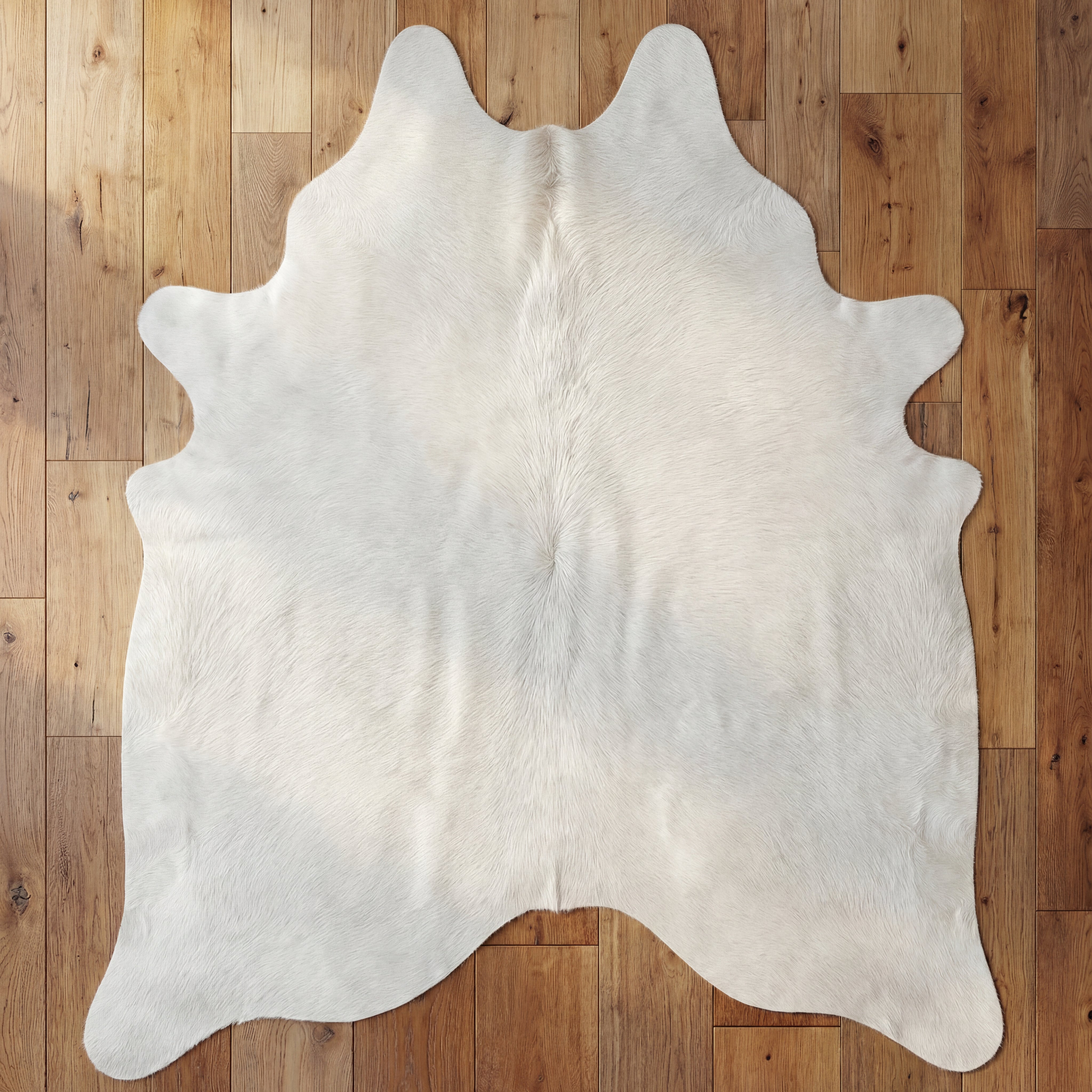 White Brazilian Cowhide Rug