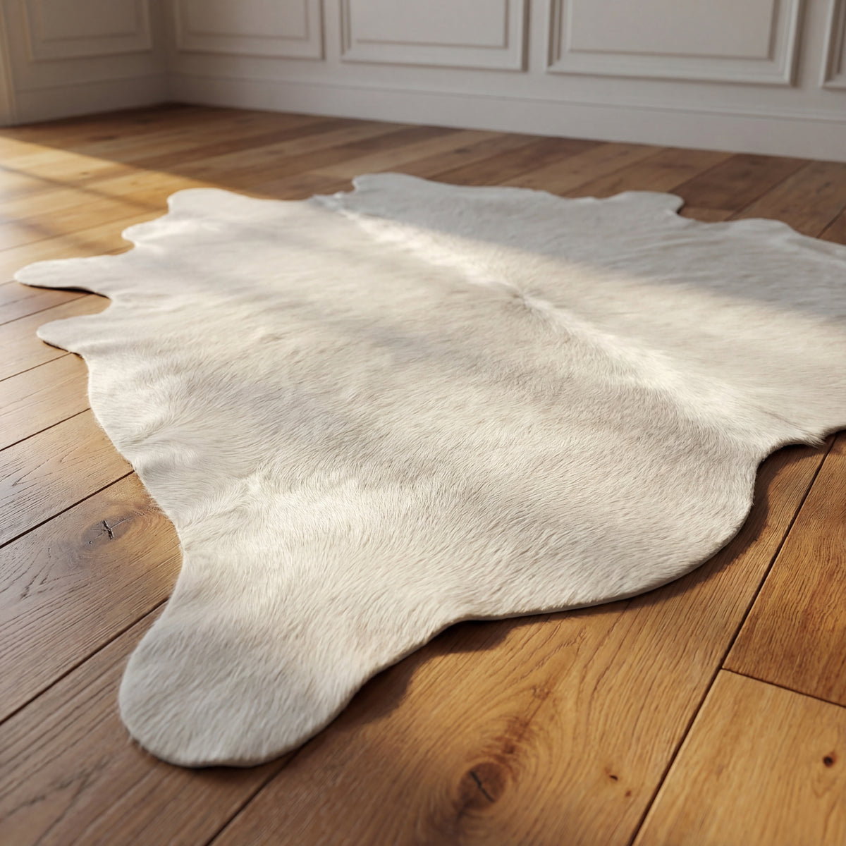 White Brazilian Cowhide Rug