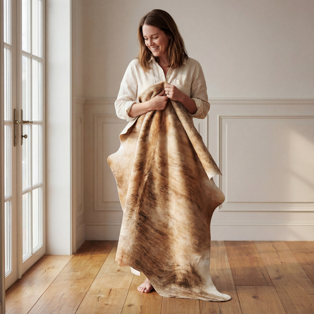 Light Brindle Brazilian Cowhide Rug