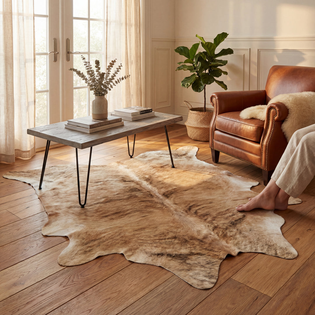 Light Brindle Brazilian Cowhide Rug