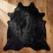 Solid Black Brazilian Cowhide Rug