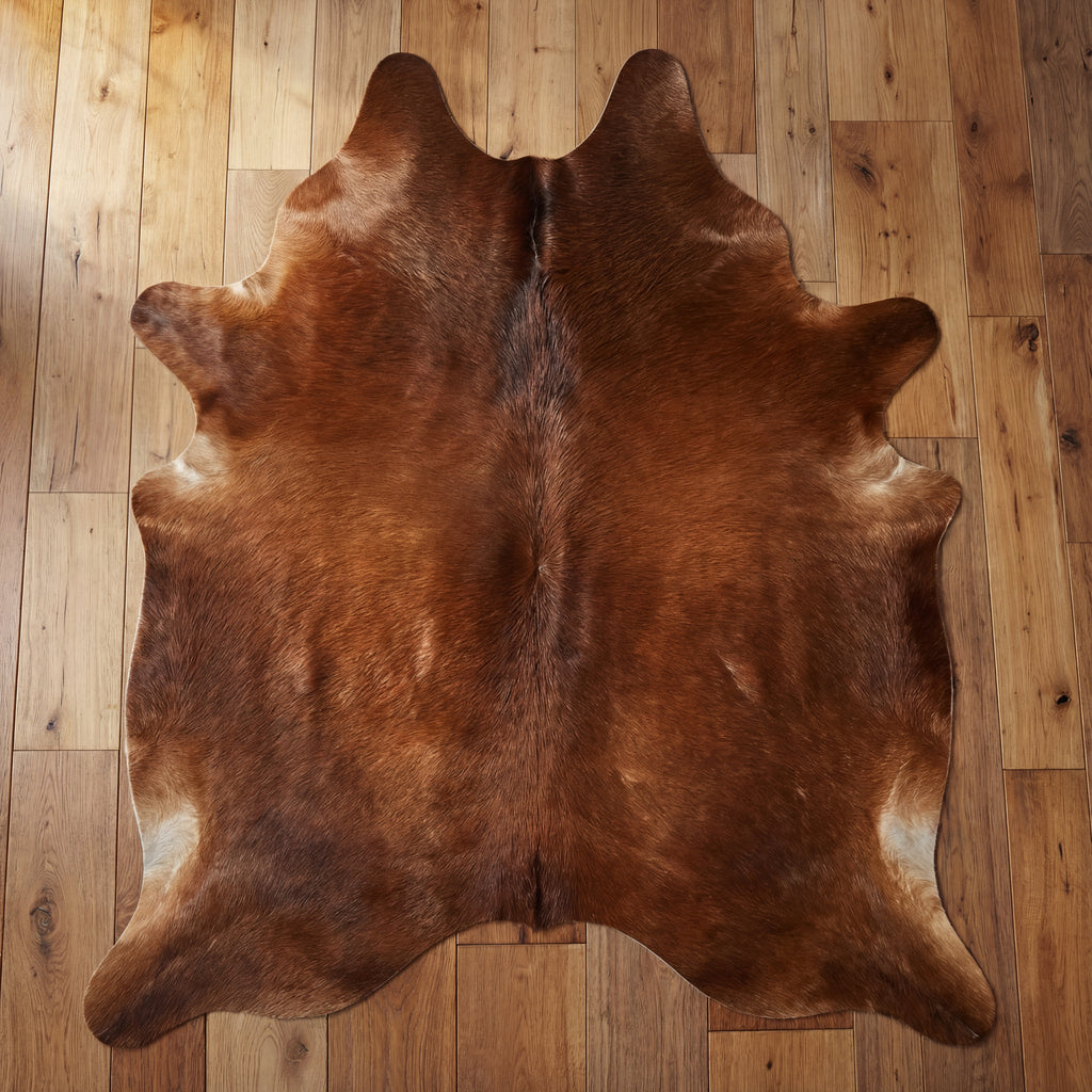 Solid Brown Brazilian Cowhide Rug