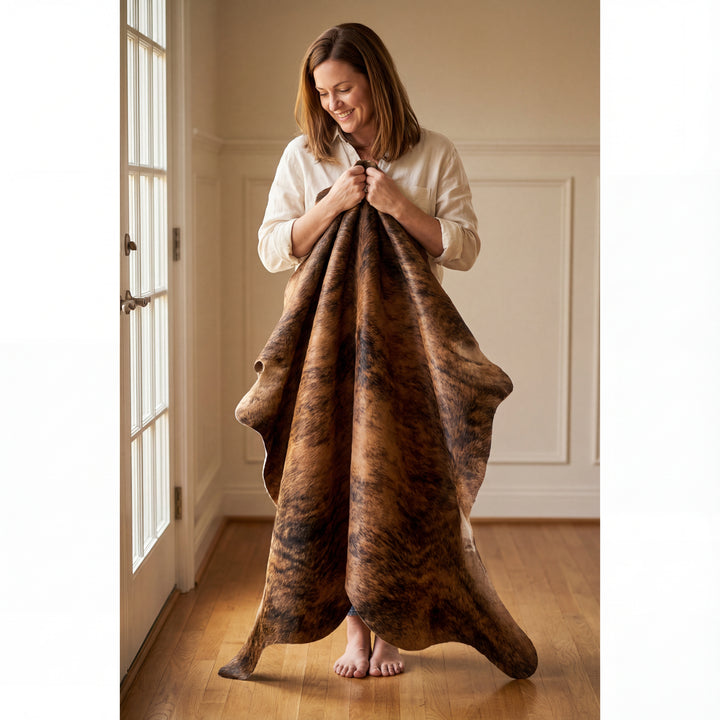 Dark Brindle Brazilian Cowhide Rug