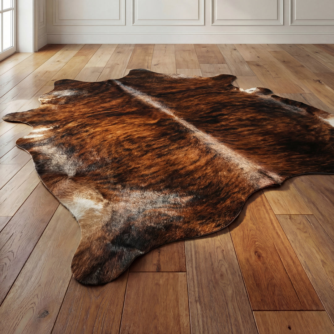 Dark Brindle Brazilian Cowhide Rug