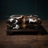 Custom Cowhide Ottoman - Tricolor