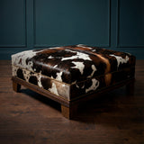 Custom Cowhide Ottoman - Tricolor