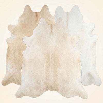 Ivory with Beige Cowhide Rugs