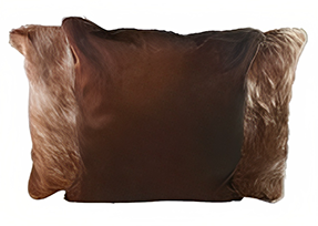 Brown with Red Cowhide Pillows