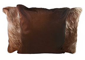 Brown with Red Cowhide Pillows