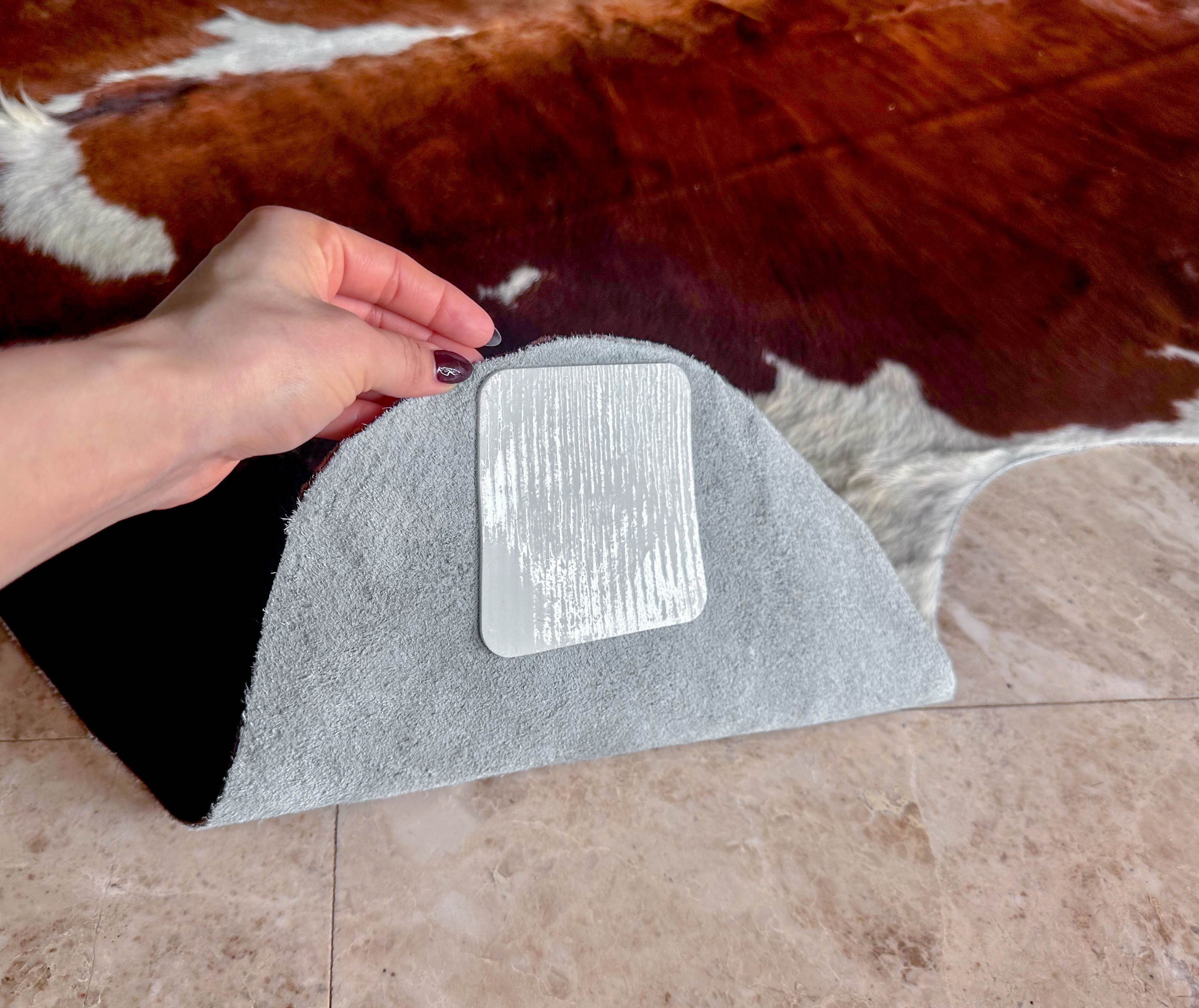Cowhide Rug Gripper Pads - Set of 4