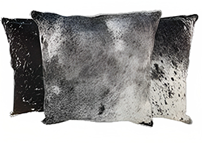  Speckled Black Cowhide Pillows