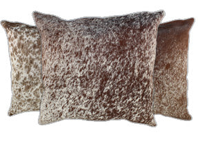 SPECKLED BROWN COWHIDE PILLOWS