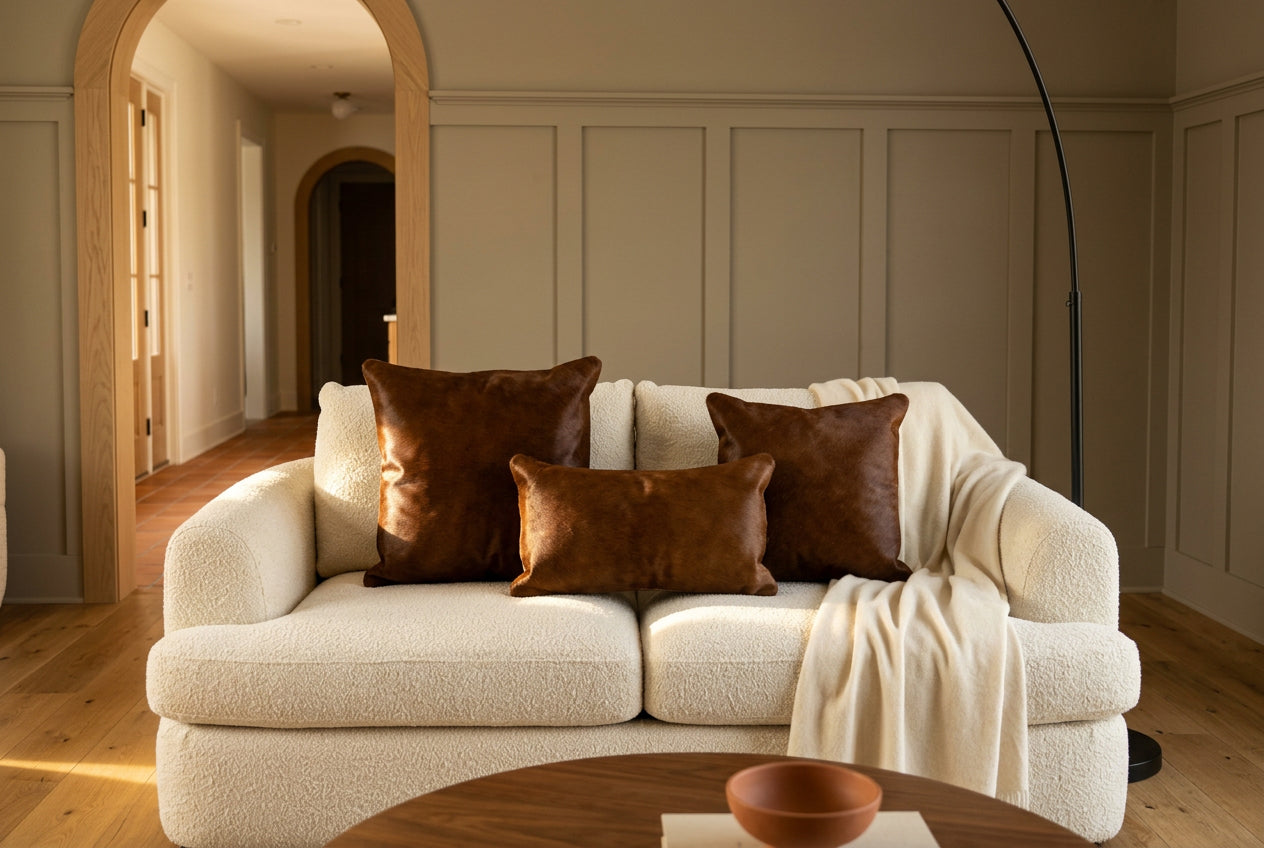 Cappuccino Cowhide Pillows