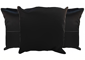  Solid Black Cowhide Pillows