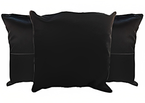 Solid Black Cowhide Pillows