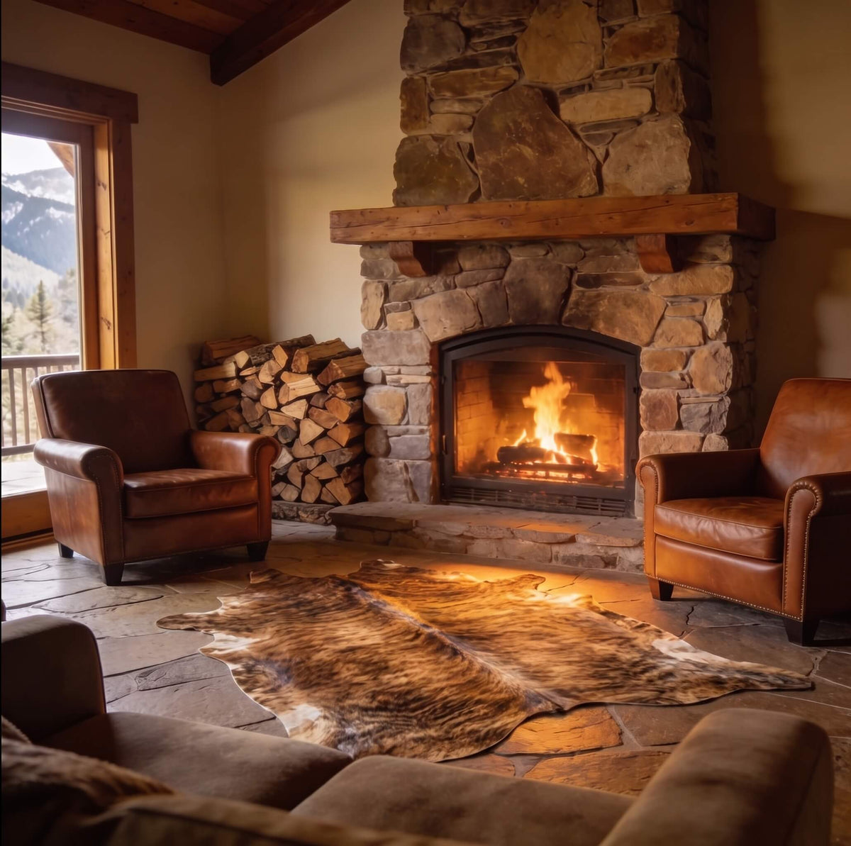 Medium Brindle Brazilian Cowhide Rug