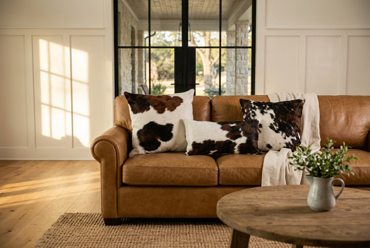 Tricolor Cowhide Pillows