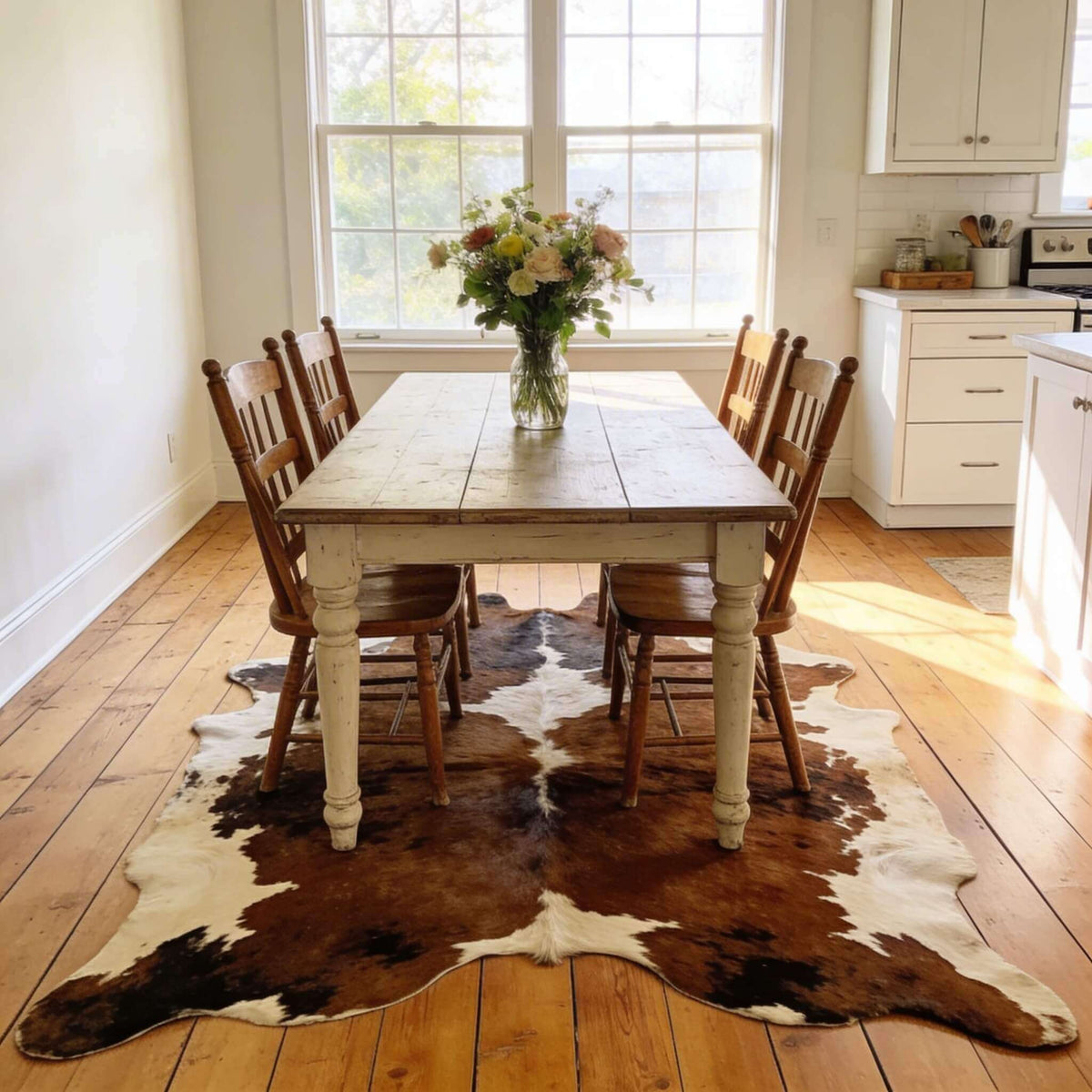 Tricolor Cowhide Rug