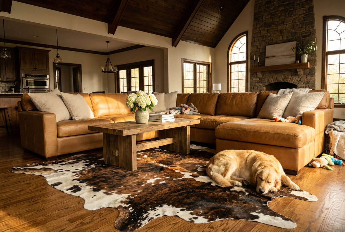 Tricolor Cowhide Rug