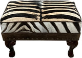 Zebra Ottoman - 27" x 17"