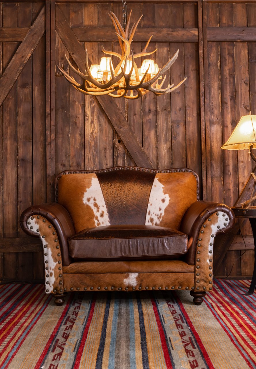 Wild Bill Western Leather Chair and 1/2