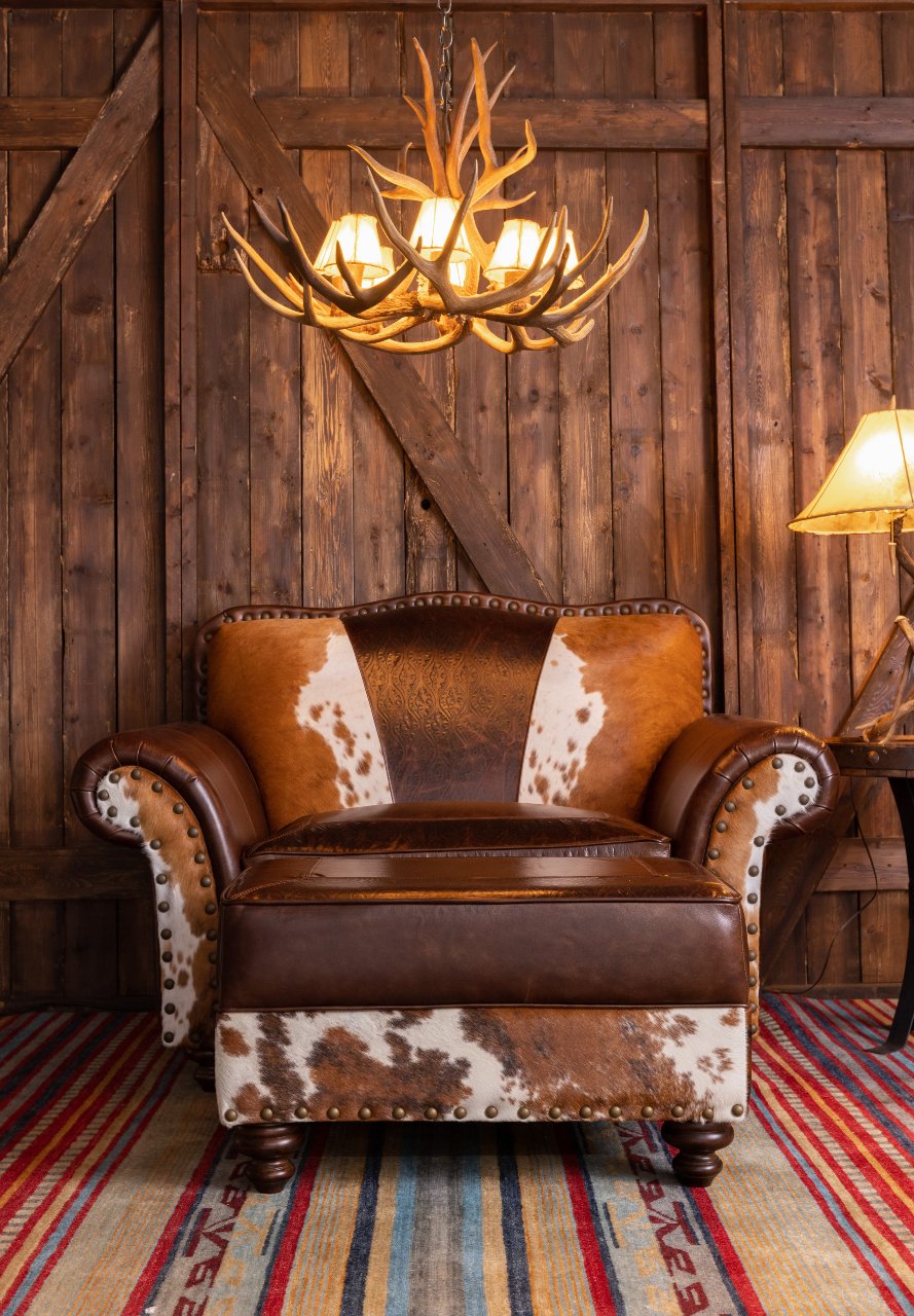 Wild Bill Western Leather Chair and 1/2