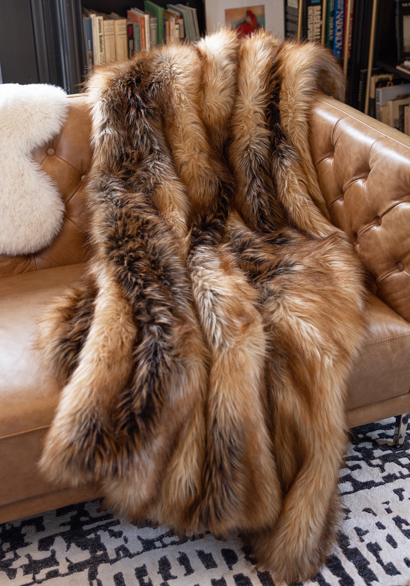 Red Fox Faux Fur Throw