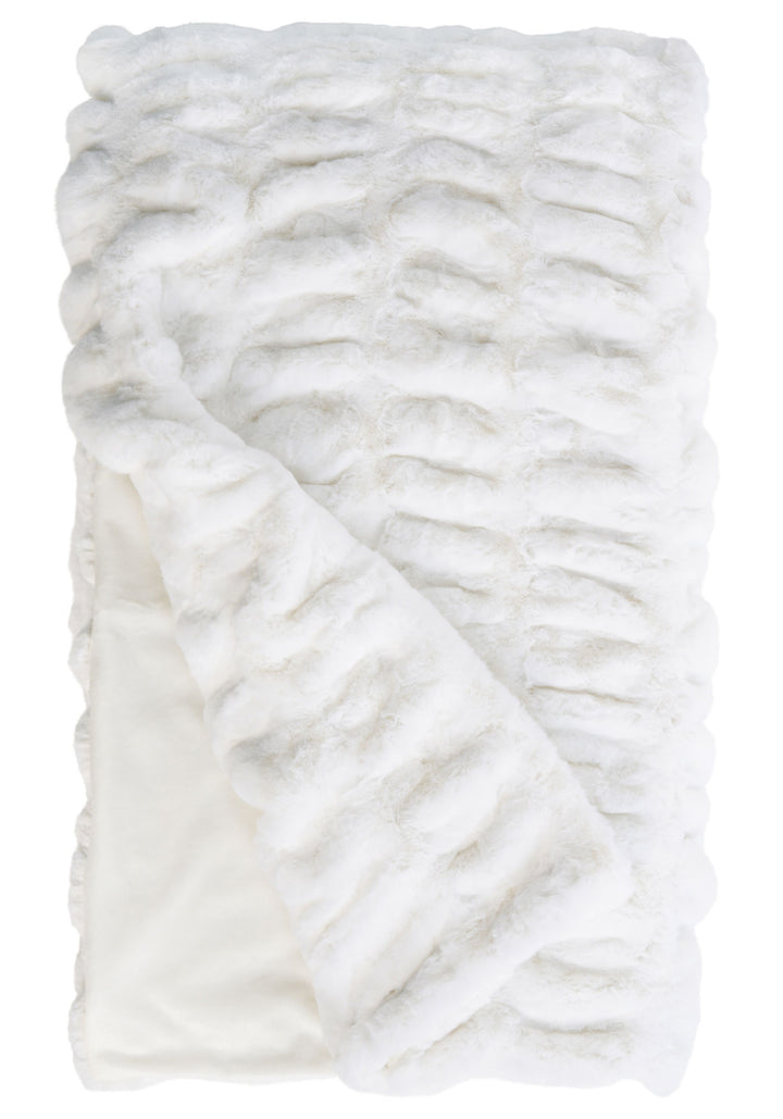 Snow Mink Faux Fur Throw