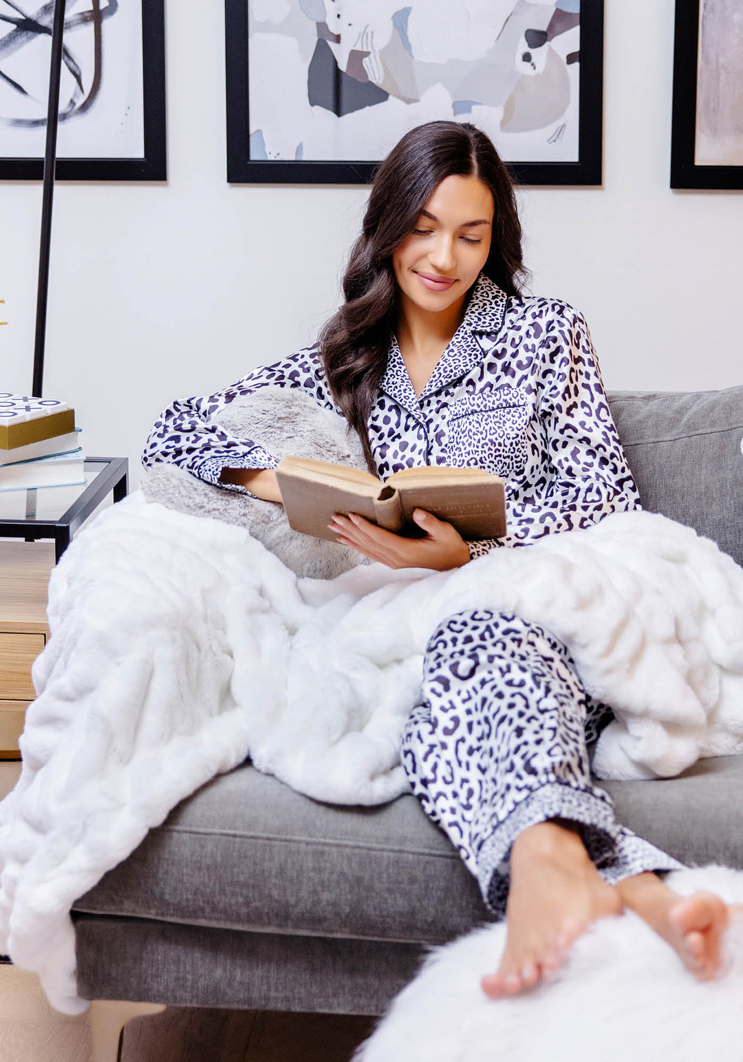 Snow Mink Faux Fur Throw
