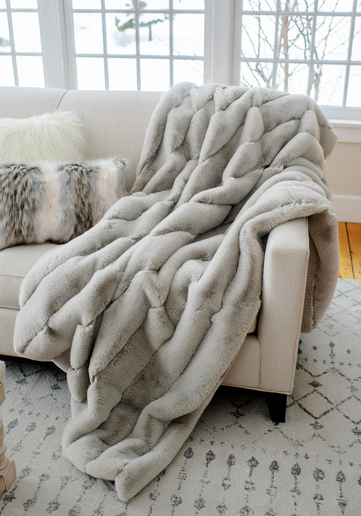 Dove Faux Fur Throw