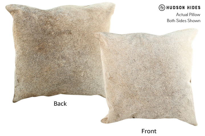 Grey with Beige 20"x20" Brazilian Cowhide Pillow #16404 by Hudson Hides