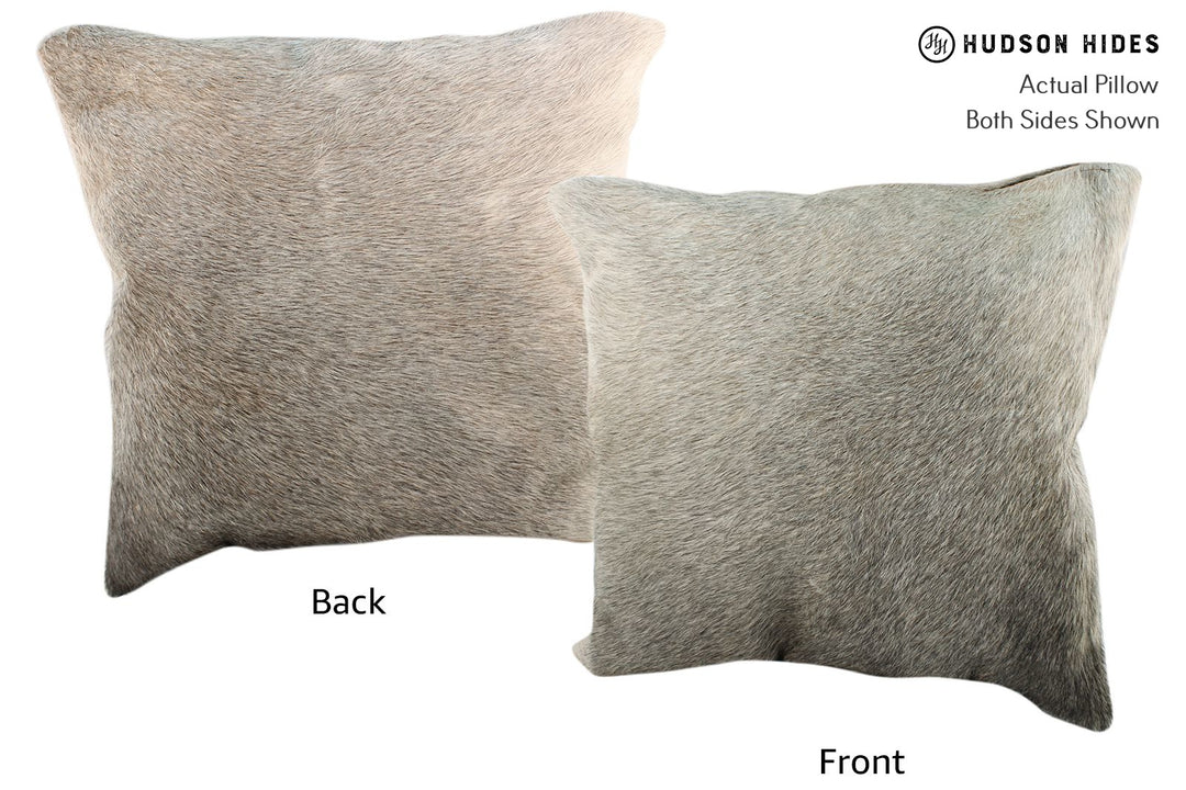 Grey with Beige 20"x20" Brazilian Cowhide Pillow #16996 by Hudson Hide