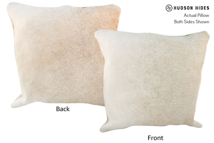 Beige 20"x20" Brazilian Cowhide Pillow #17126 by Hudson Hides