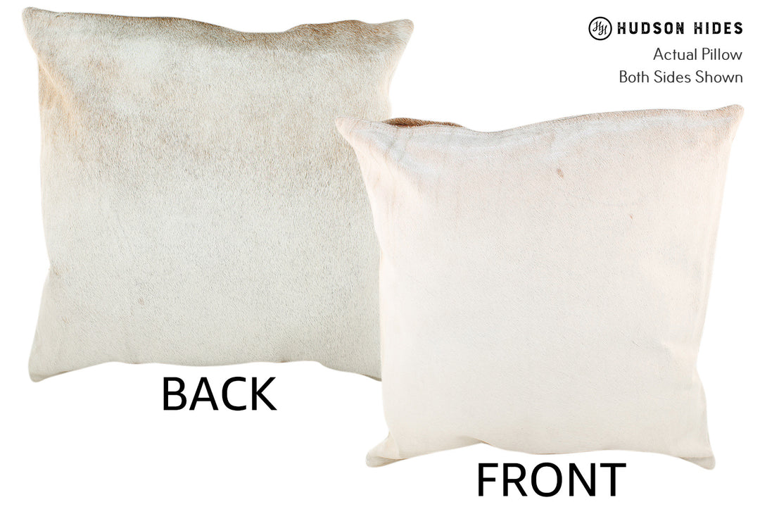 Ivory with Beige Pillow 20"x20"#18923 by Hudson Hides