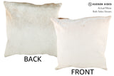 Ivory with Beige 20"x20" Brazilian Cowhide Pillow #18923 by Hudson Hides