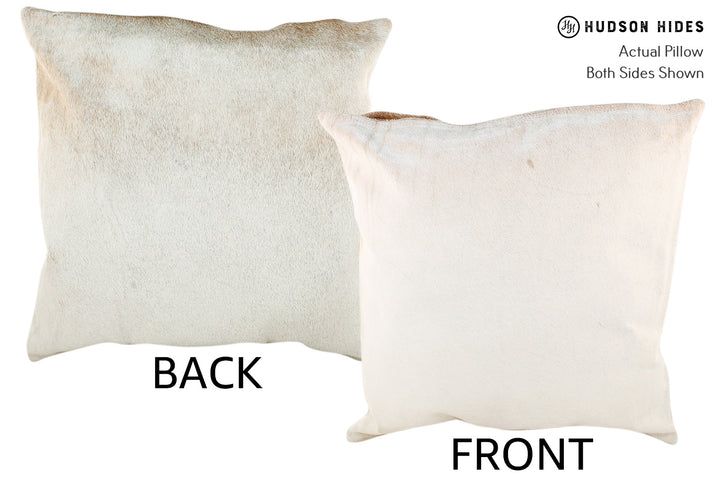 Ivory with Beige 20"x20" Brazilian Cowhide Pillow #18923 by Hudson Hides