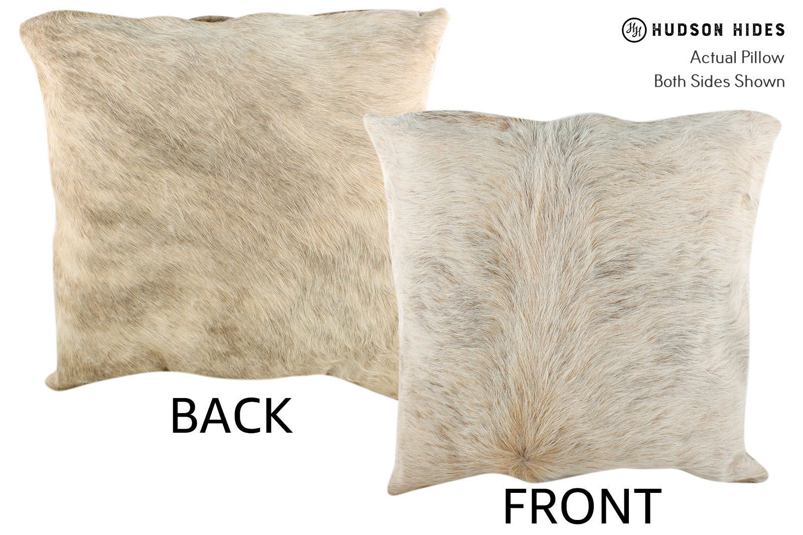 Ivory with Beige Cowhide Pillow #19221