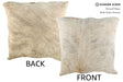 Ivory with Beige 20"x20" Brazilian Cowhide Pillow #19221 by Hudson Hides