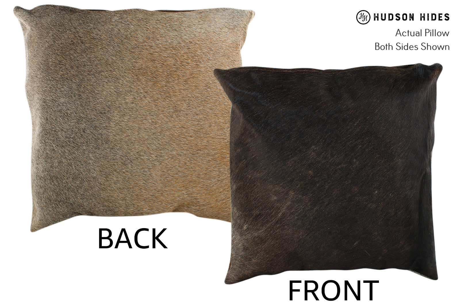 Grey with Beige Cowhide Pillow #19488