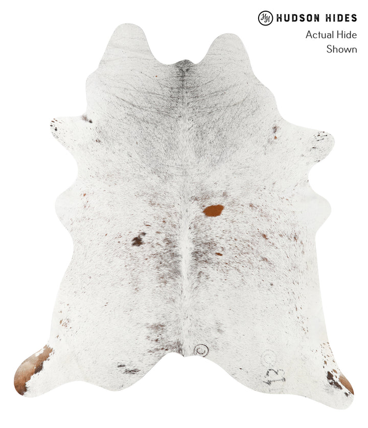 Salt and Pepper Brown X-Large Brazilian Cowhide Rug 7'6"H x 6'7"W #23331 by Hudson Hides