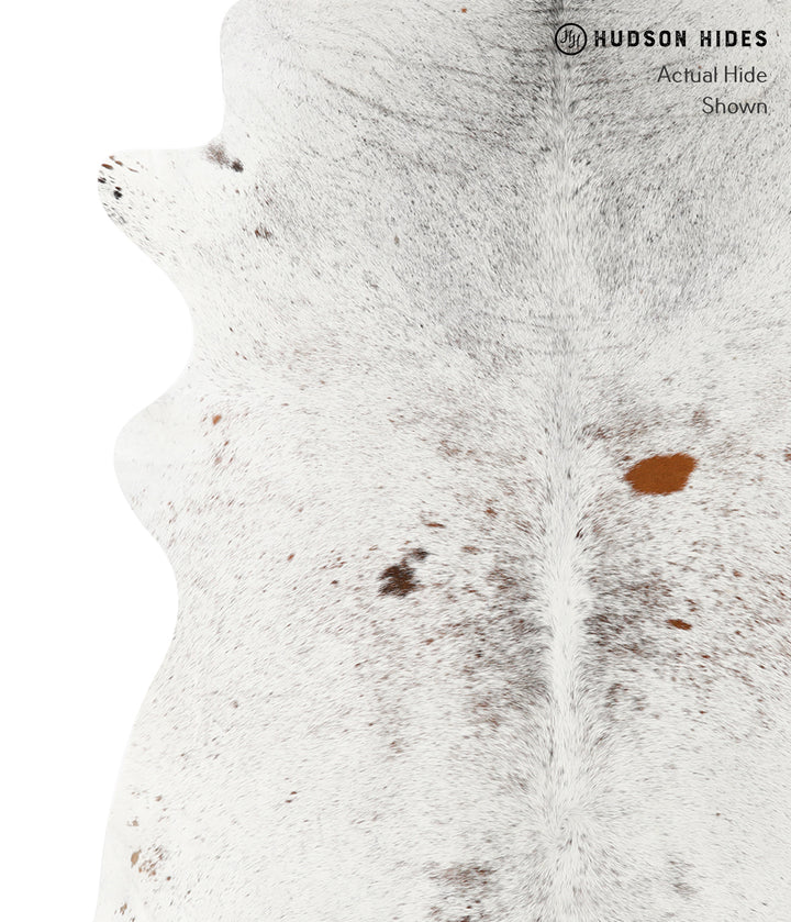 Salt and Pepper Brown X-Large Brazilian Cowhide Rug 7'6"H x 6'7"W #23331 by Hudson Hides