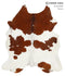 Brown and White XX-Large Brazilian Cowhide Rug 7'8