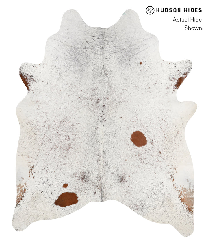 Salt and Pepper Brown X-Large Brazilian Cowhide Rug 7'6"H x 6'2"W #27507 by Hudson Hides