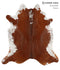Brown and White X-Large Brazilian Cowhide Rug 7'3
