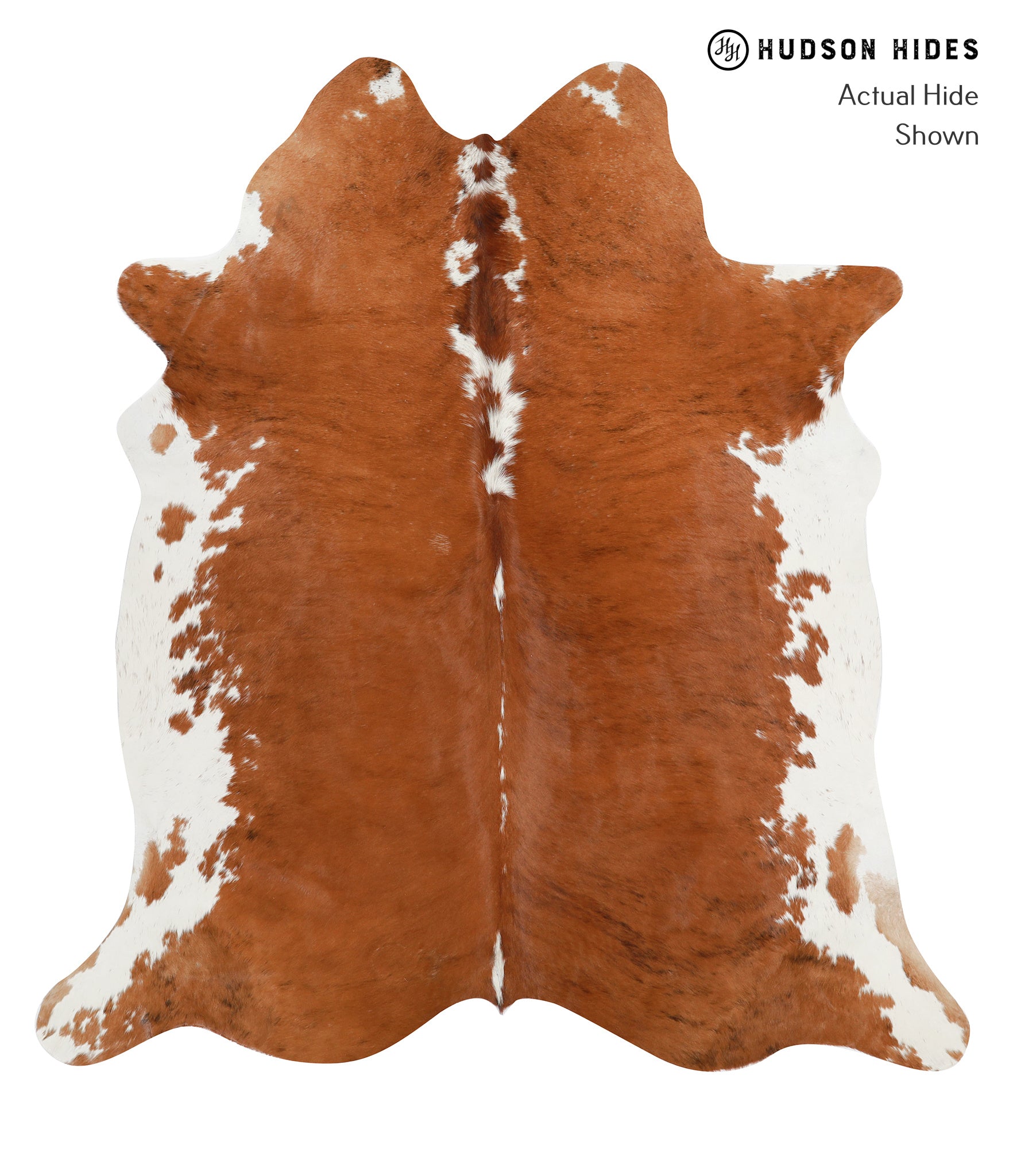 Brown and White Cowhide Rug #28436