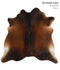 Brown with Red X-Large Brazilian Cowhide Rug 6'7
