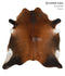 Brown with Red XX-Large Brazilian Cowhide Rug 7'5