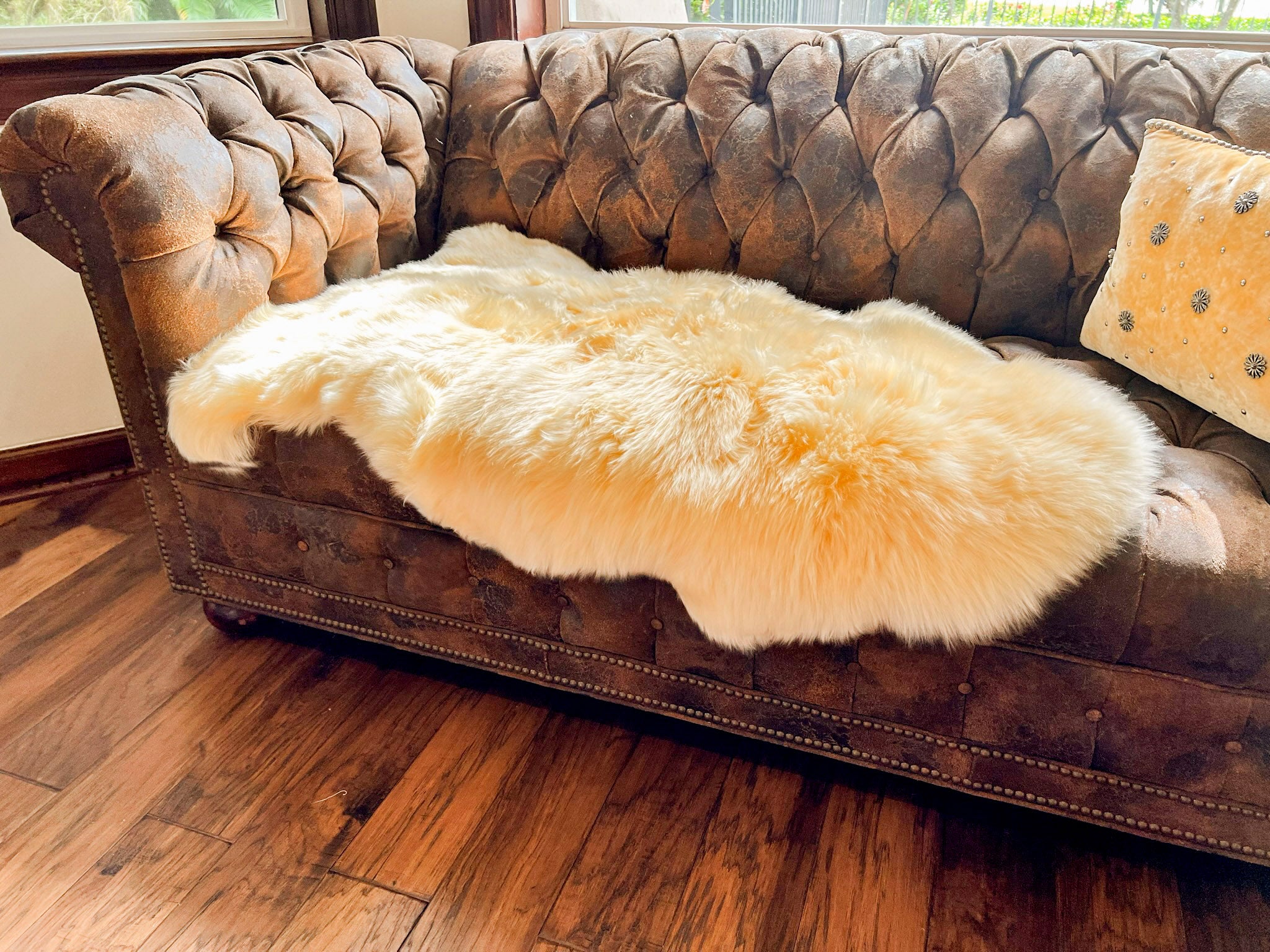 Cream New Zealand Sheepskin 2' x 3' by Hudson Hides