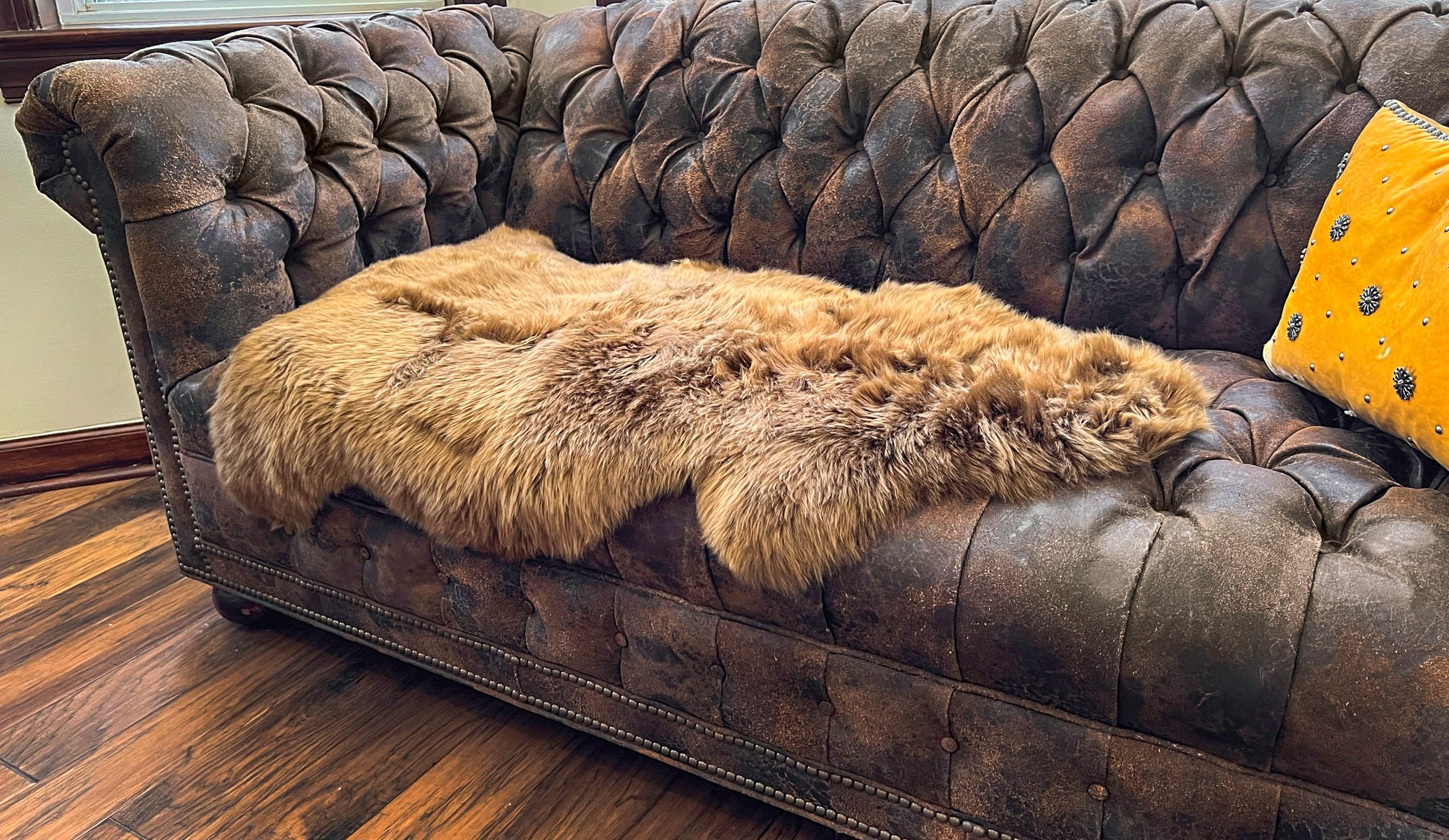 Dark Brown New Zealand Sheepskin 2' x 3' by Hudson Hides